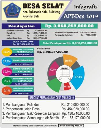 APBDes 2019 Pemerintah Desa Selat Kelola Rp.3.395.937.000